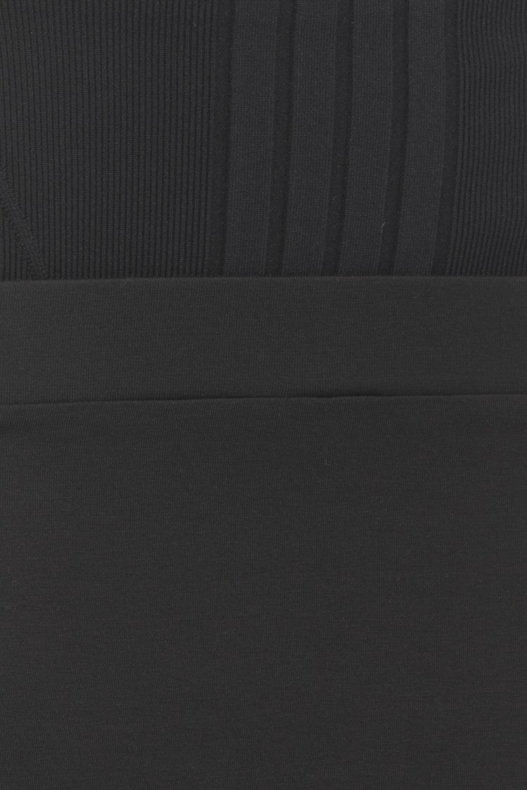 The Attico Black Midi Skirt With Embroidered Logo And Elastic Waistband
