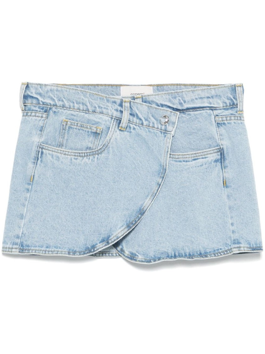 Coperni Light Blue Press Stud Denim Skirt