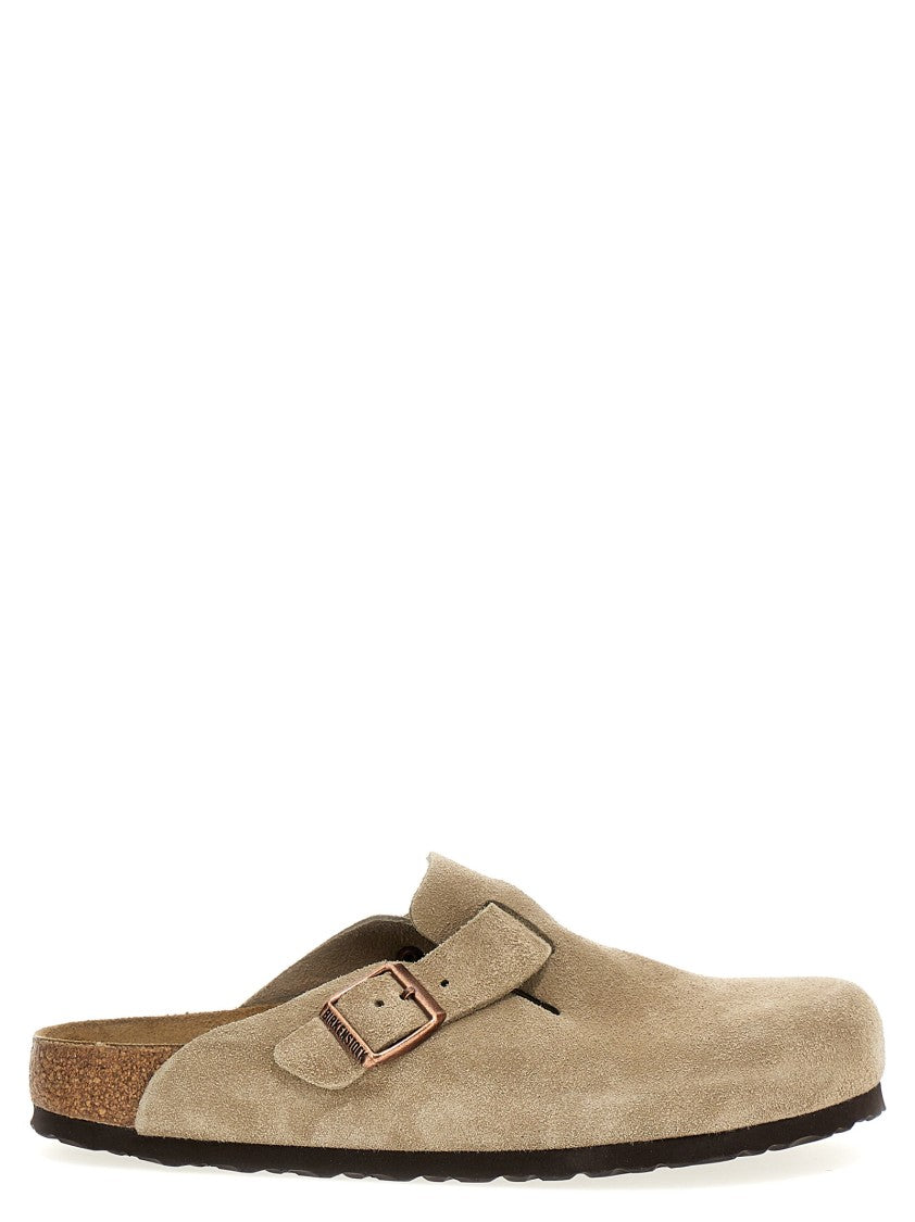 Birkenstock Brown Suede Clogs With Adjustable Strap