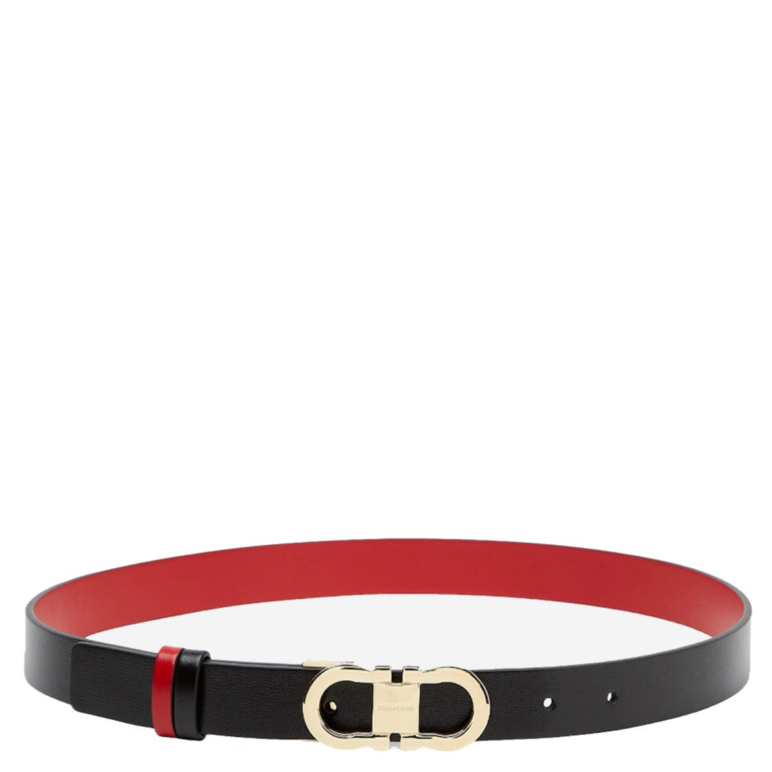 Salvatore Ferragamo Reversible Leather Belt With Gold-Tone Double Gancini Buckle