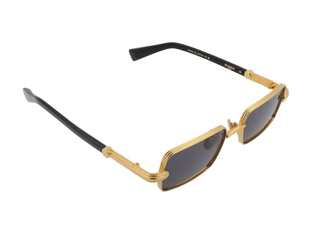 Balmain Gold Rhythm Metal Rectangular Sunglasses