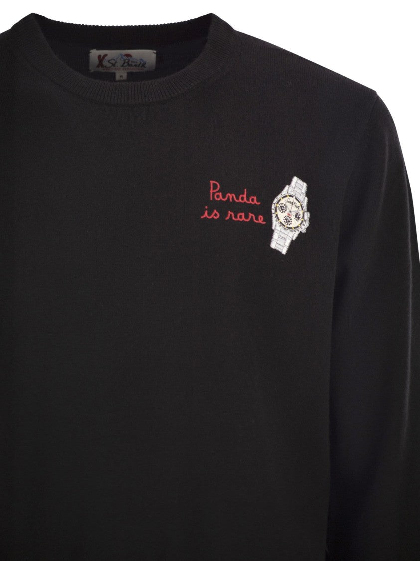 Mc2 Saint Barth Crew Neck Jumper With Chest Embroidery