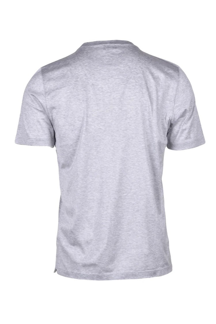 Barba Napoli Grey Cotton Crew Neck T-Shirt