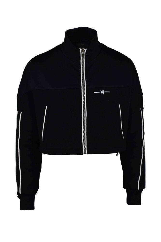 Amiri Cropped Black Jacket With Distinctive Logo