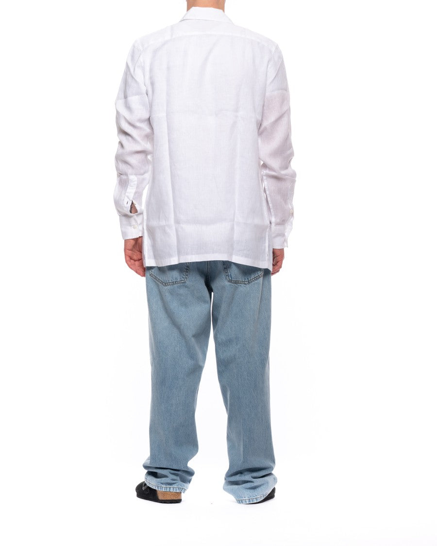 Paolo Pecora Classic Linen Shirt With French Collar