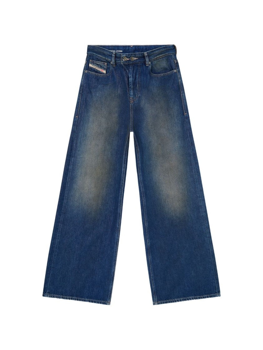 Diesel High-Waisted Wide-Leg Jeans With Vintage-Inspired Wash