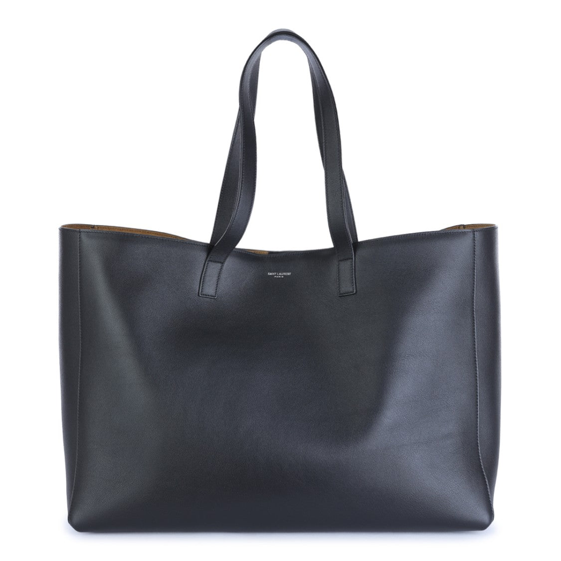 Saint Laurent Smooth Leather Tote With Double Handles And Suede Lining