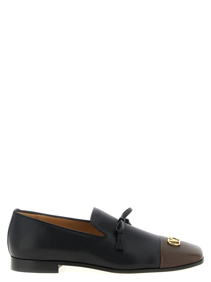 Valentino Garavani Babouchoes' Two-Tone Kid Leather Loafers With Square Toe