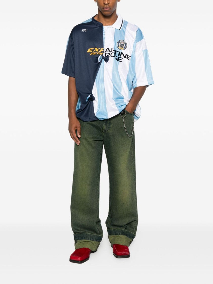 Martine Rose Oversized College Football T-Shirt With Split Design