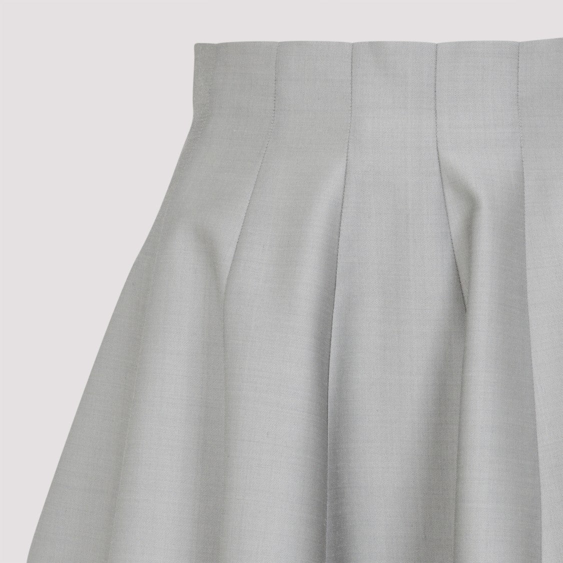 Alberta Ferretti Grey Virgin Wool Midi Skirt