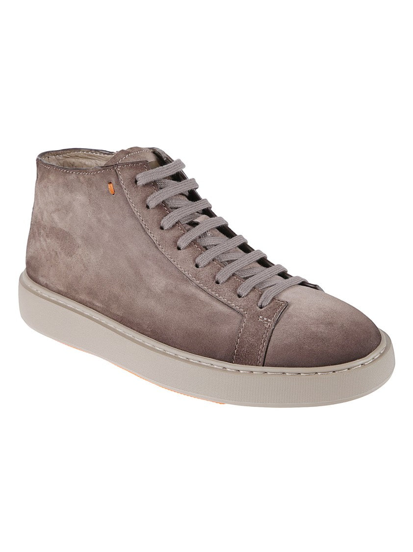 Santoni Dump High Top Calf Leather Sneakers
