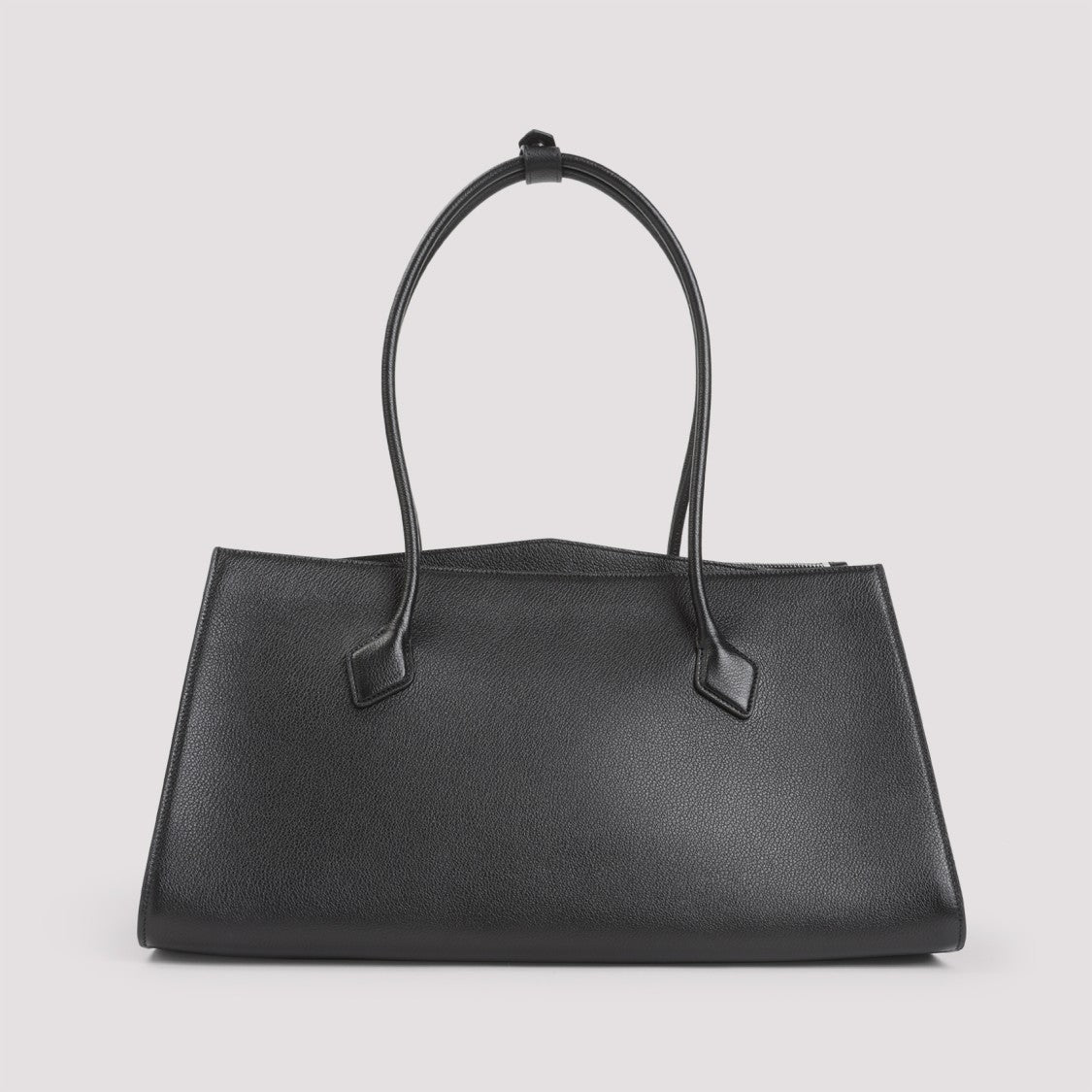 Alaïa Structured Black Shoulder Bag In Grained Leather