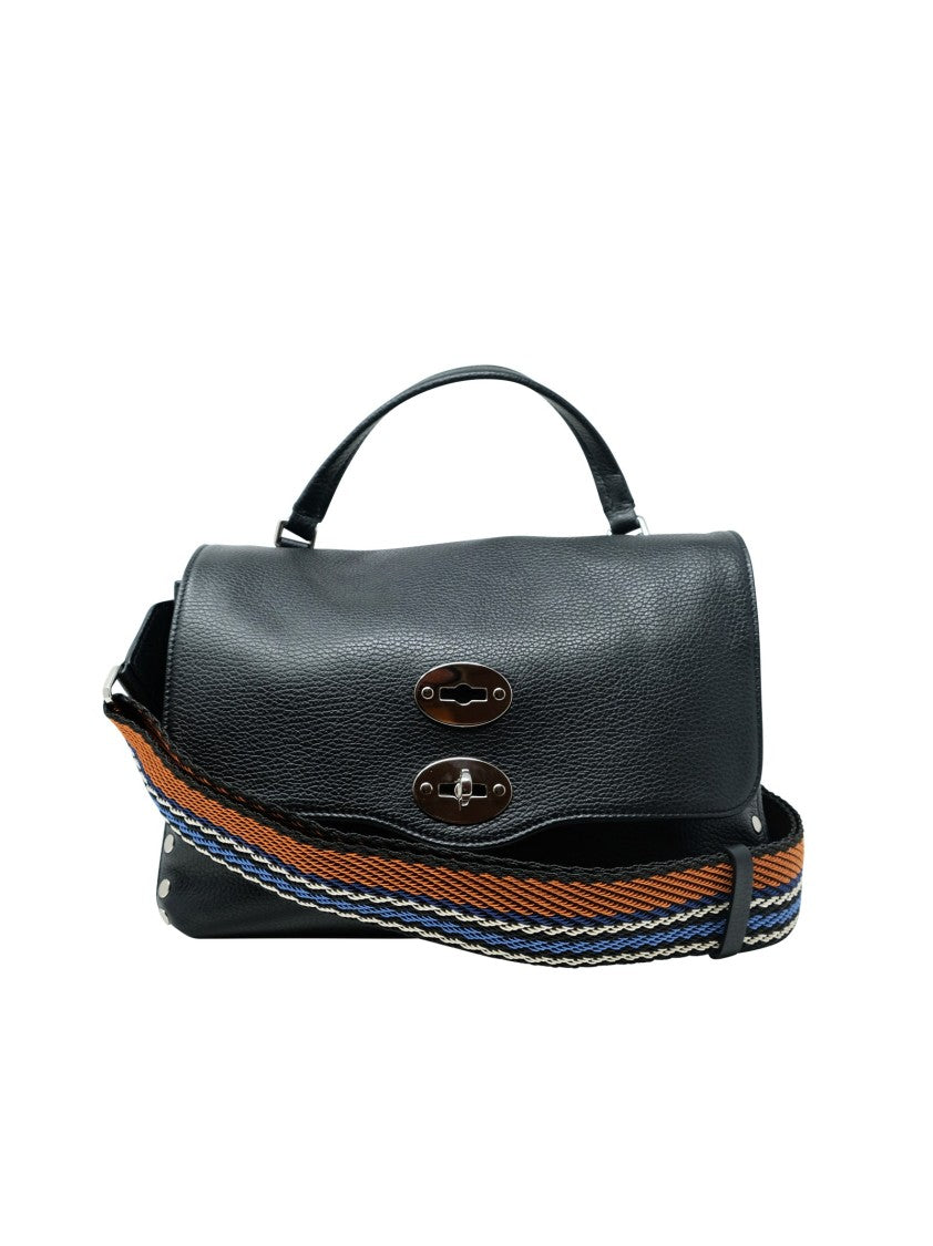 Zanellato Black Postina Daily Day S Leather Handbag