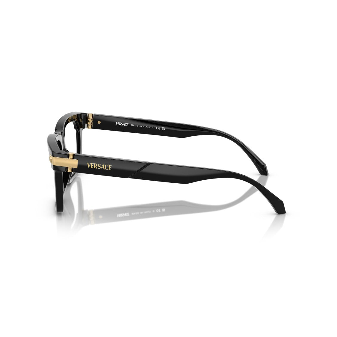 Versace 0Ve3354 Rectangular Black Acetate Eyeglasses