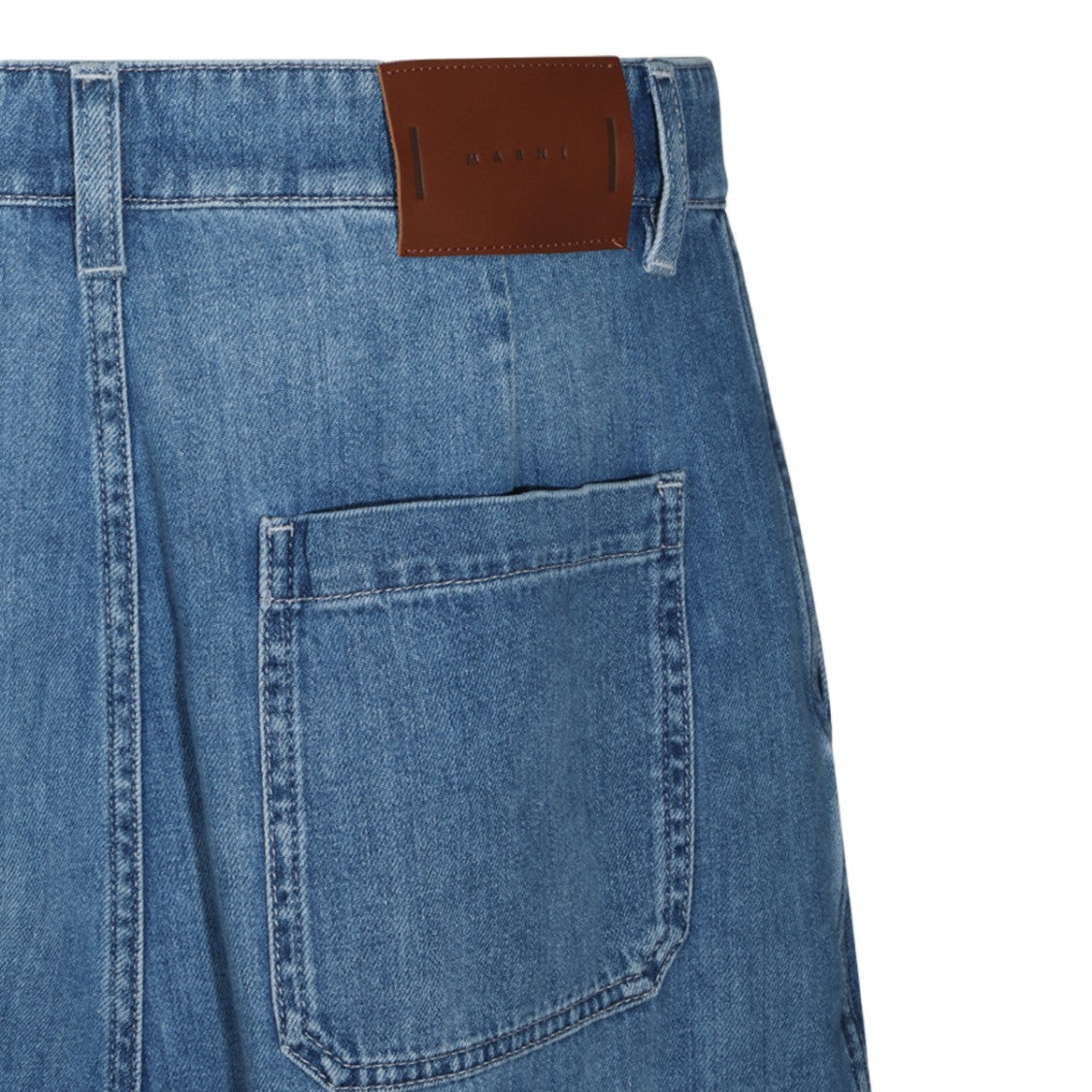 Marni Gradient Wash Front-Pleated Wide-Leg Jeans