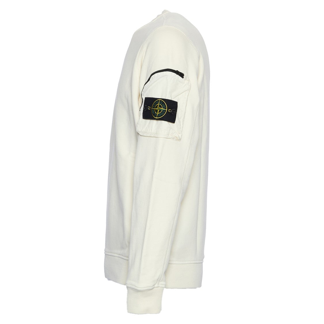 Stone Island Cotton Fleece Sweatshirt With Zip Pocket