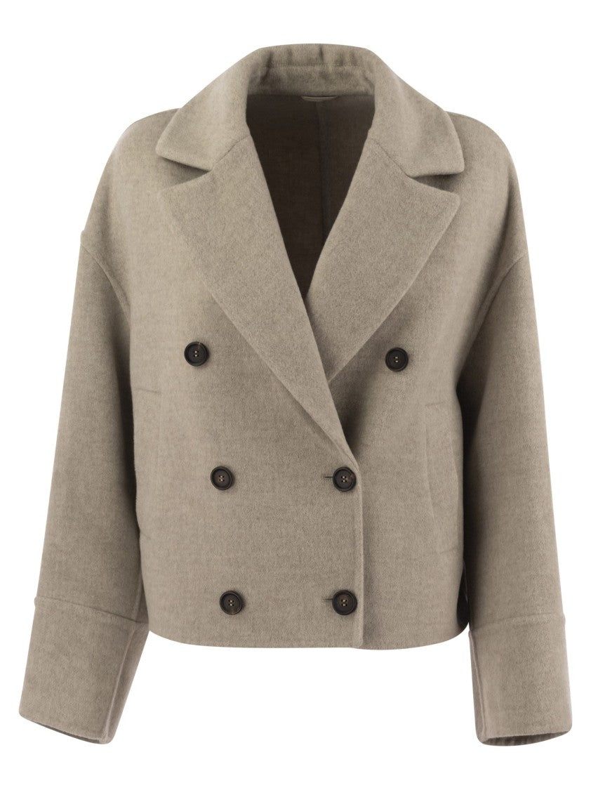 Brunello Cucinelli Double-Breasted Wool And Cashmere Short Coat