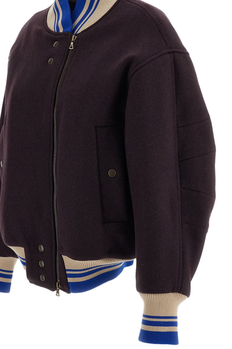 Dries Van Noten Valdi Oversized Wool Twill Quilted Bomber Jacket