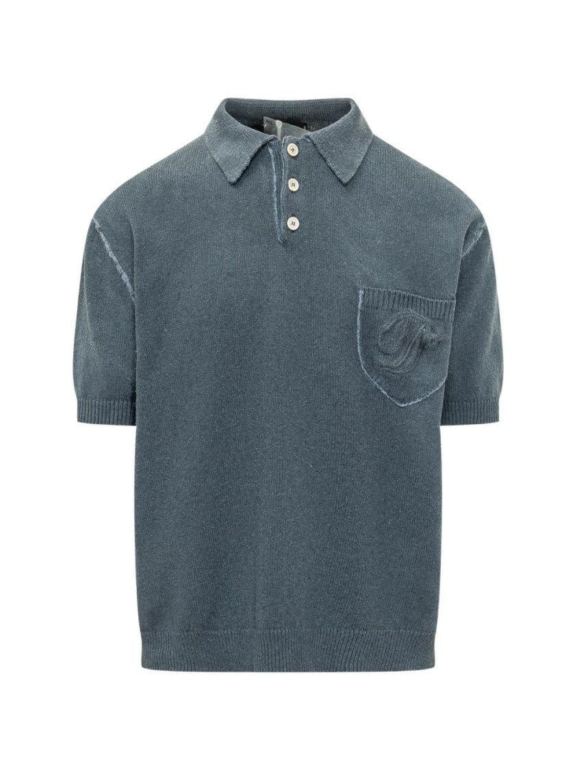 Dsquared2 Silk And Nylon Blend Crew Neck Polo