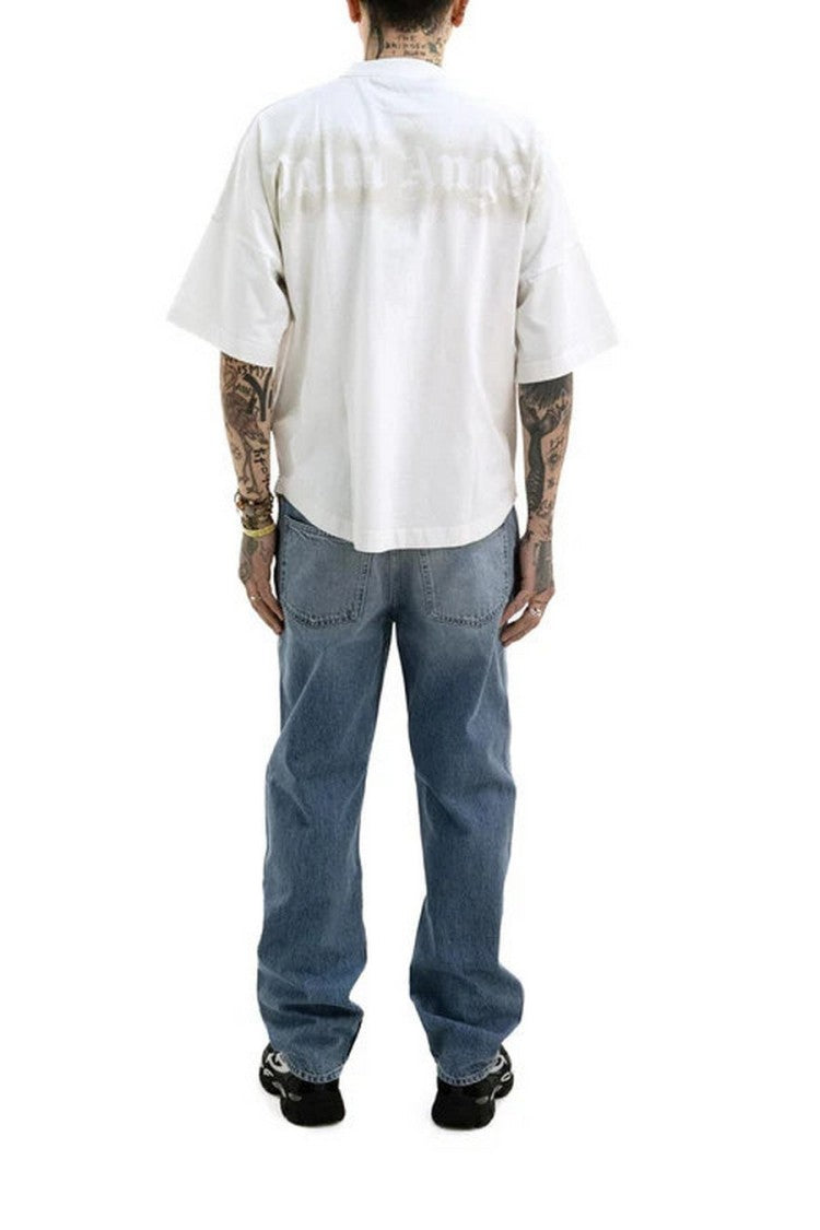 Palm Angels White Cotton Printed T-Shirt