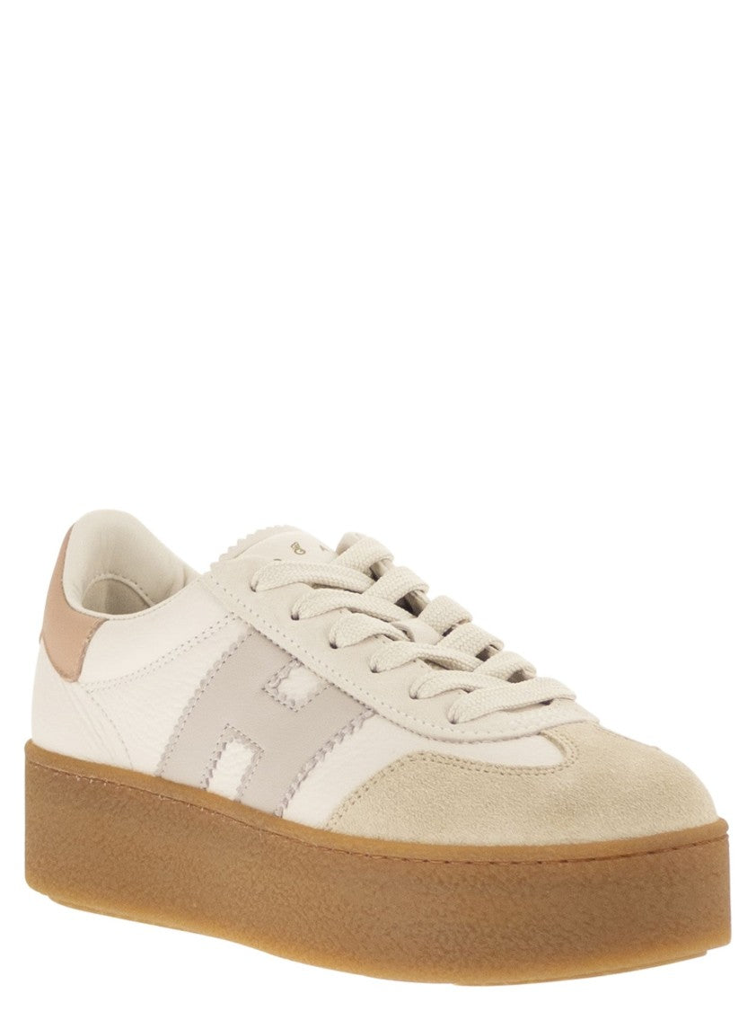 Hogan Leather And Suede Trainers With Platform Sole