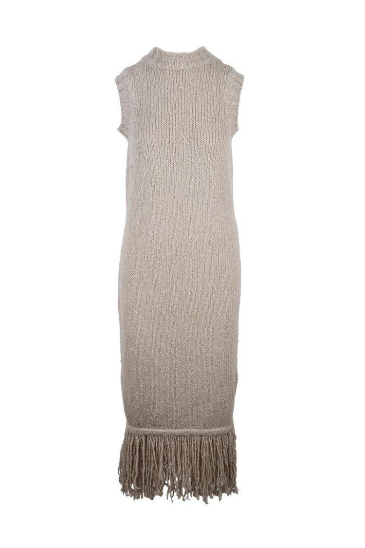 Eleventy Sleeveless Bouclé Dress - Beige
