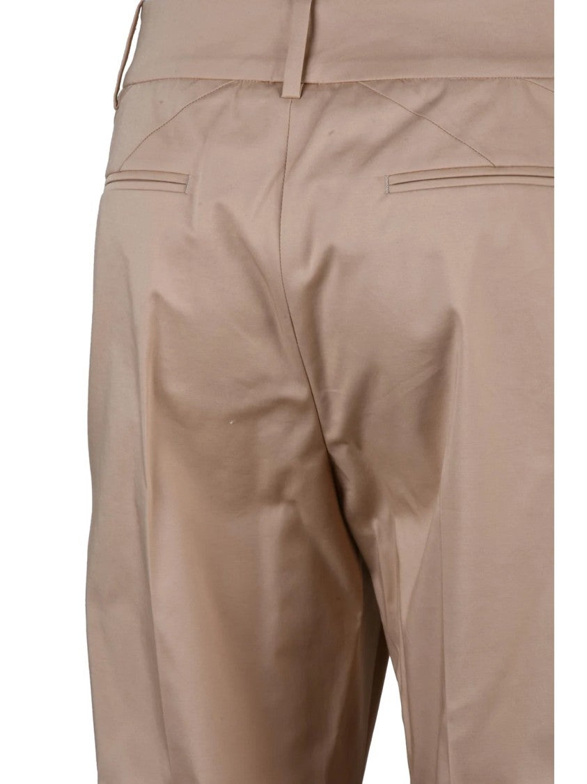 Eleventy Cotton Lyocell Elastane Trousers - Beige