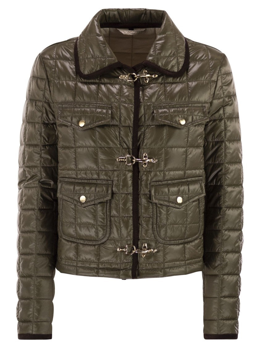 Fay 3 Hooks In Technical Checkered Fabric