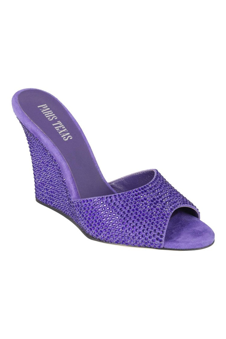 Paris Texas Amethyst Purple Leather Holly Wanda Wedge Sandals