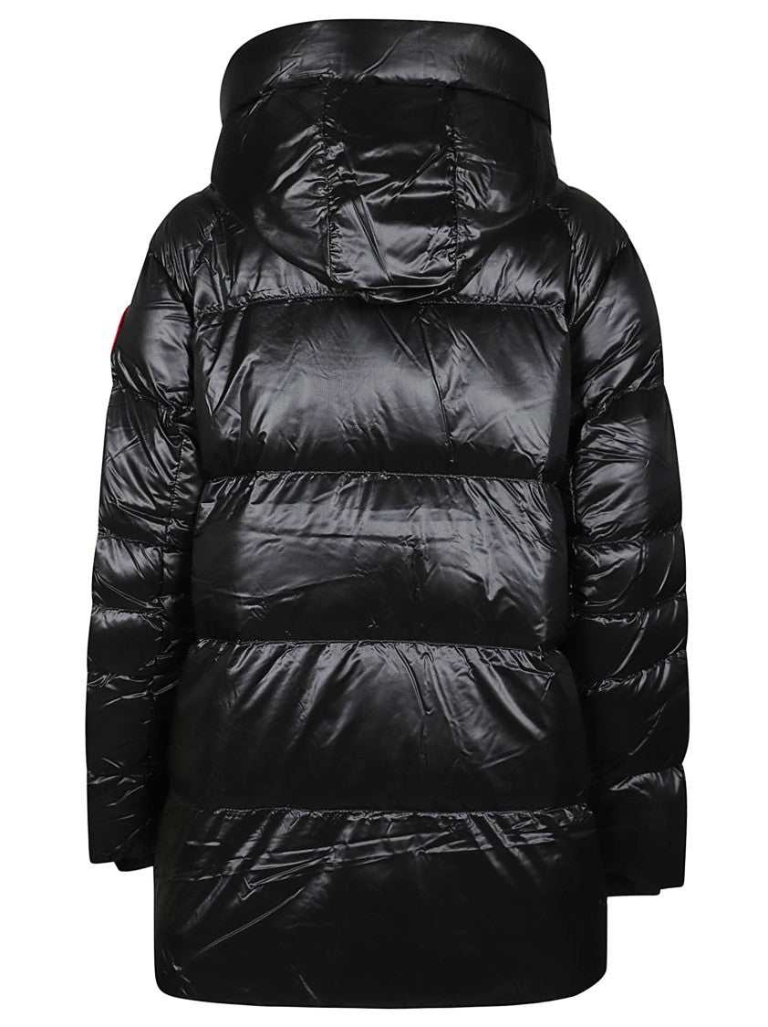 Canada Goose Cypress Glossy Quilted High Collar Hooded Down Jacket