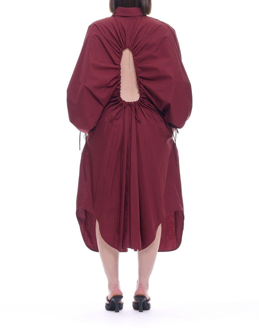 Meimeij Oversized Cotton Brandy Red Women’S Dress
