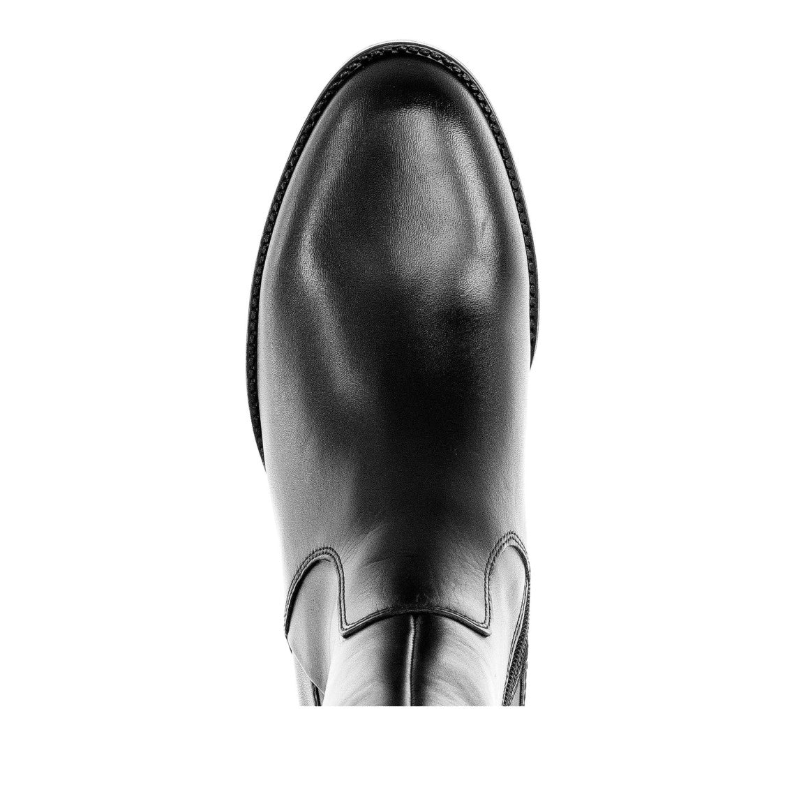 Gabor Black Mid-Height Rounded Toe Leather Boots
