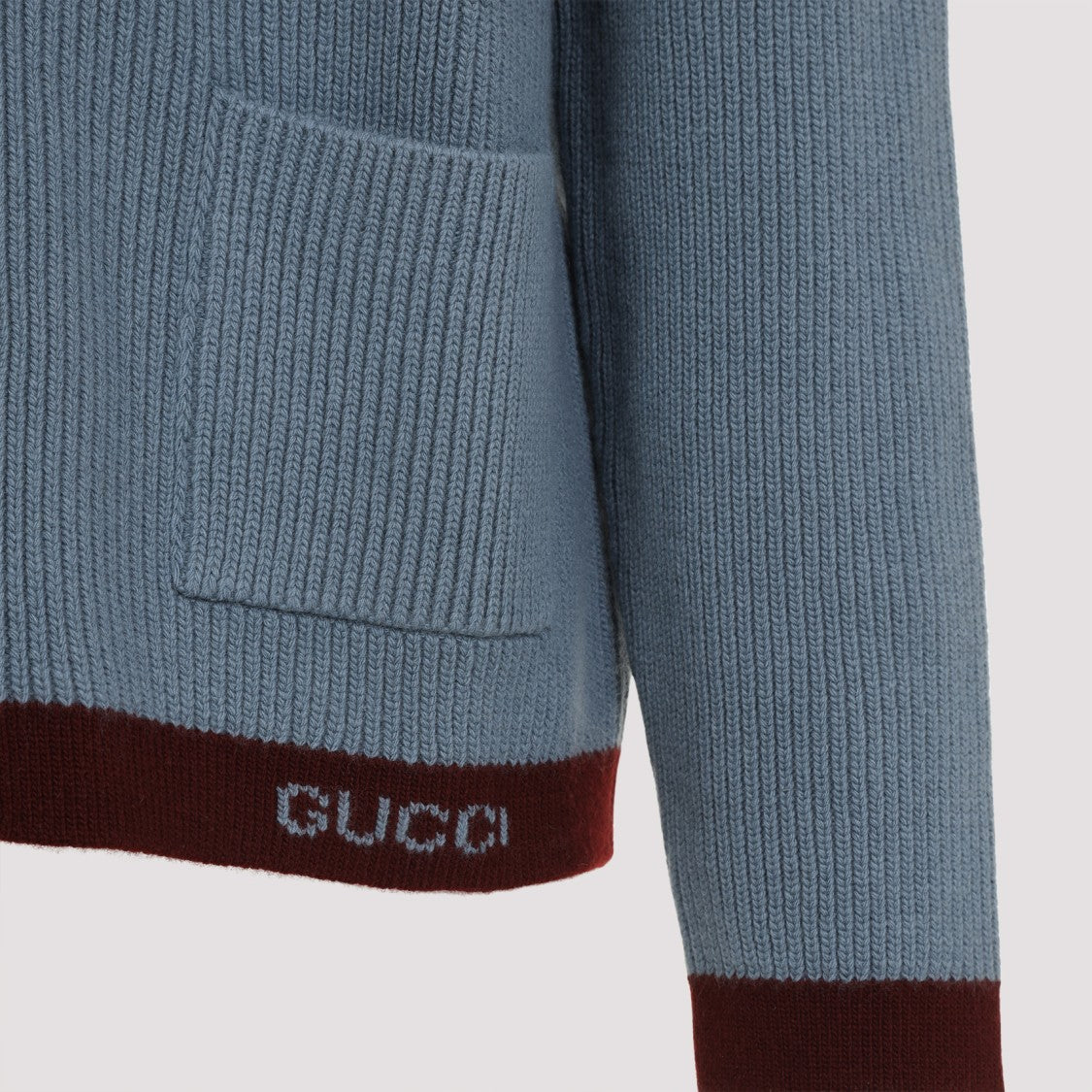 Gucci Avio Blue Wool Cardigan