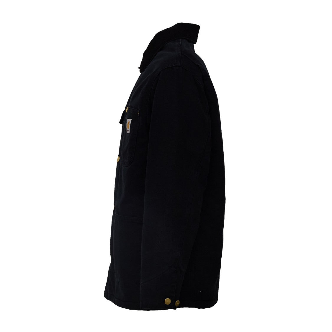 Carhartt Wip Black Og Chore Velvet Collar Quilted Chore Coat