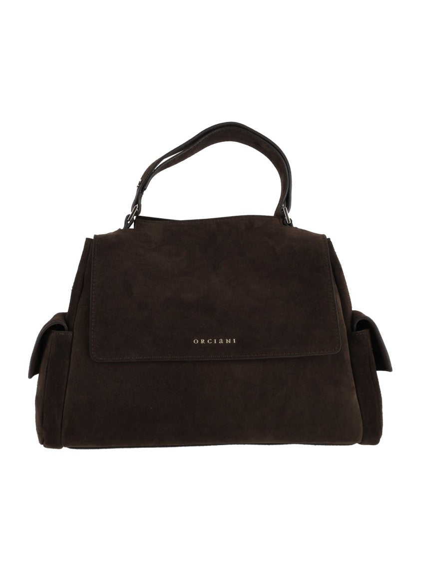 Claudio Orciani Sveva Cargo M Peach + Gold Suede Shoulder Bag