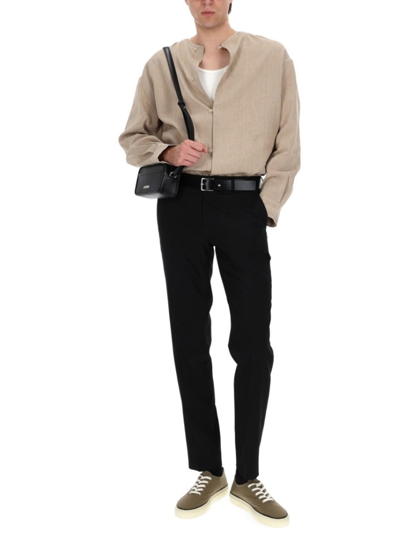 Jacquemus Neutral Pastro Loose Fitting Linen-Blend Shirt