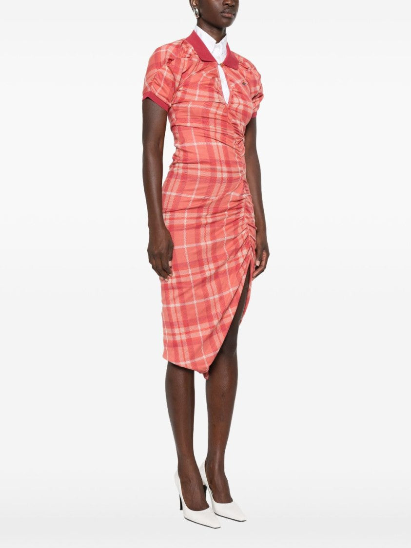 Vivienne Westwood Fitted Midi Dress With Ruched Front And Asymmetrical Hemline