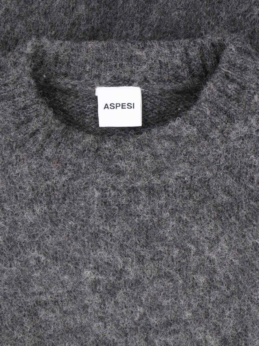 Aspesi Grey M183 Shetland Wool Sweater