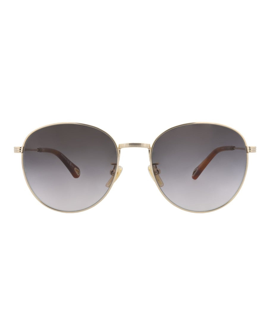 Chloé Round-Frame Metal Sunglasses