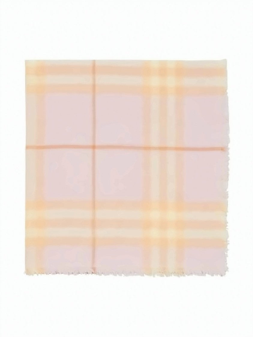 Burberry Wool Scarf With Classic Check Pattern In Pastel Shades