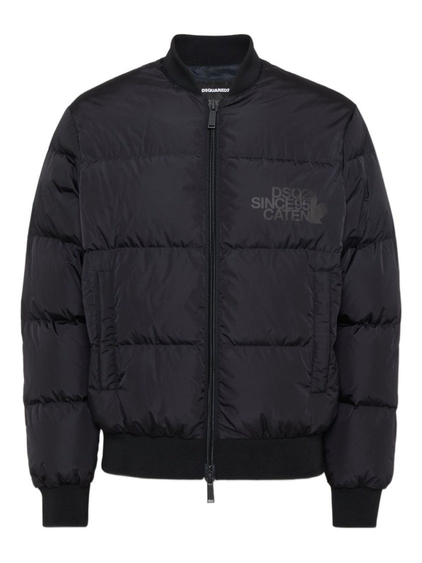 Dsquared2 Padded Black Jacket With Logo