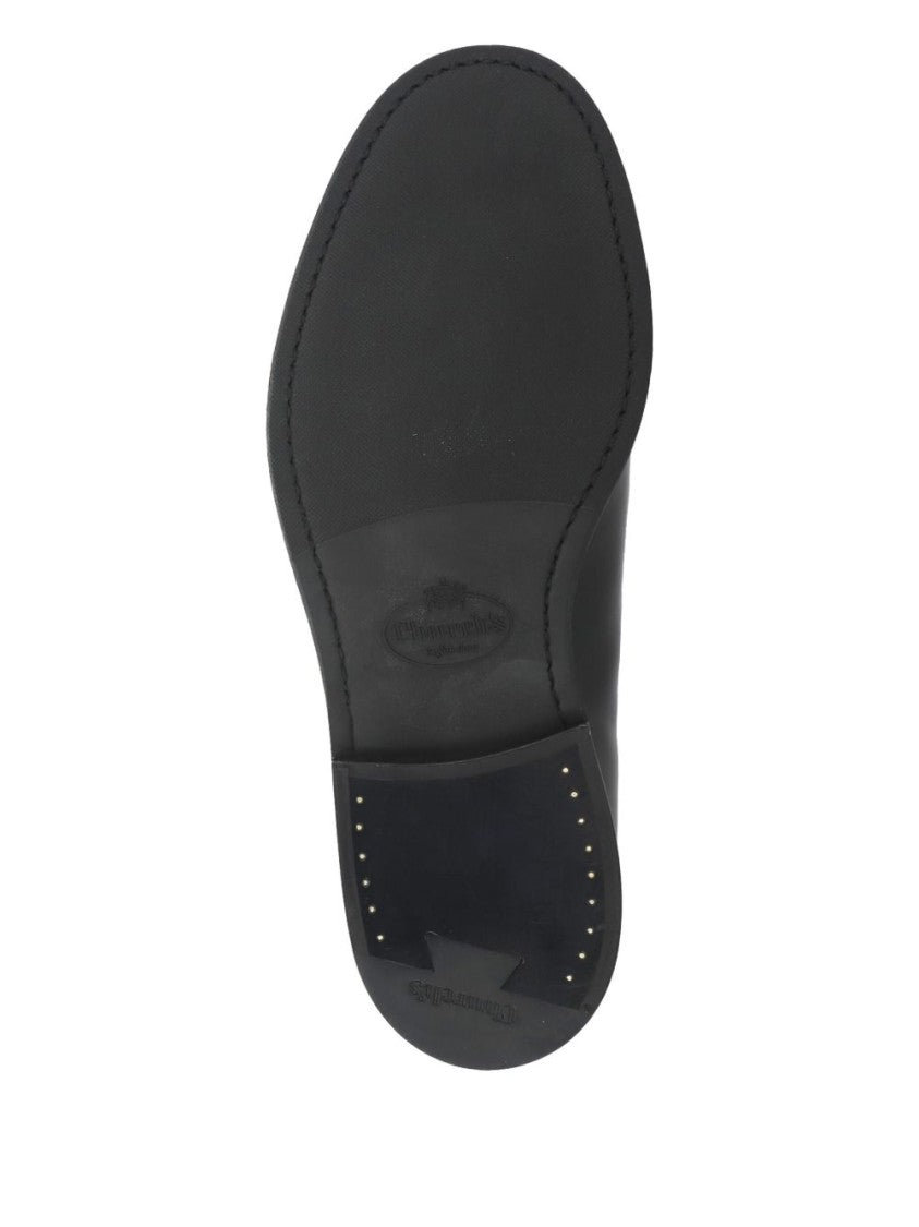 Church's Flat Lace-Up Shoes In Polished Black Calfskin