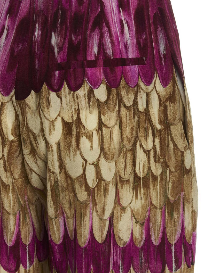 Valentino Garavani Silk Pants With Unique Scale Print