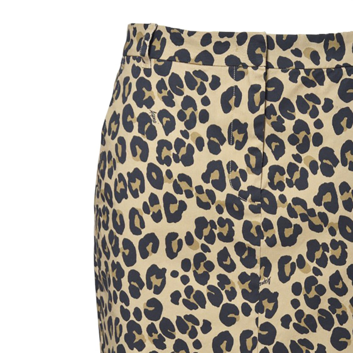Aspesi Animal Print Cotton Midi Skirt