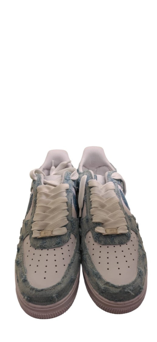 Nike Distressed Denim And Leather Sneakers