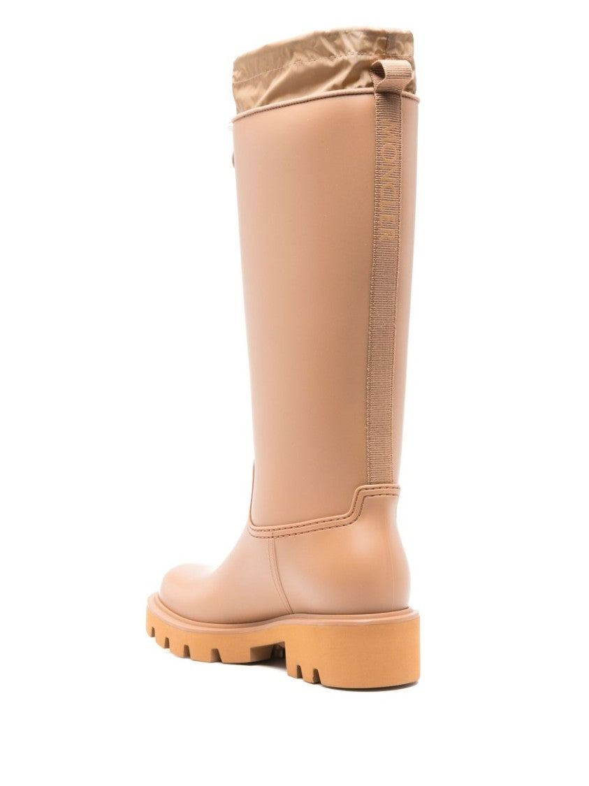 Moncler Beige Ankle Boots With Lug Sole