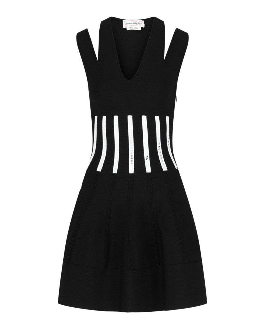 Alexander Mcqueen Coutout Shoulder Corset Mini Dress