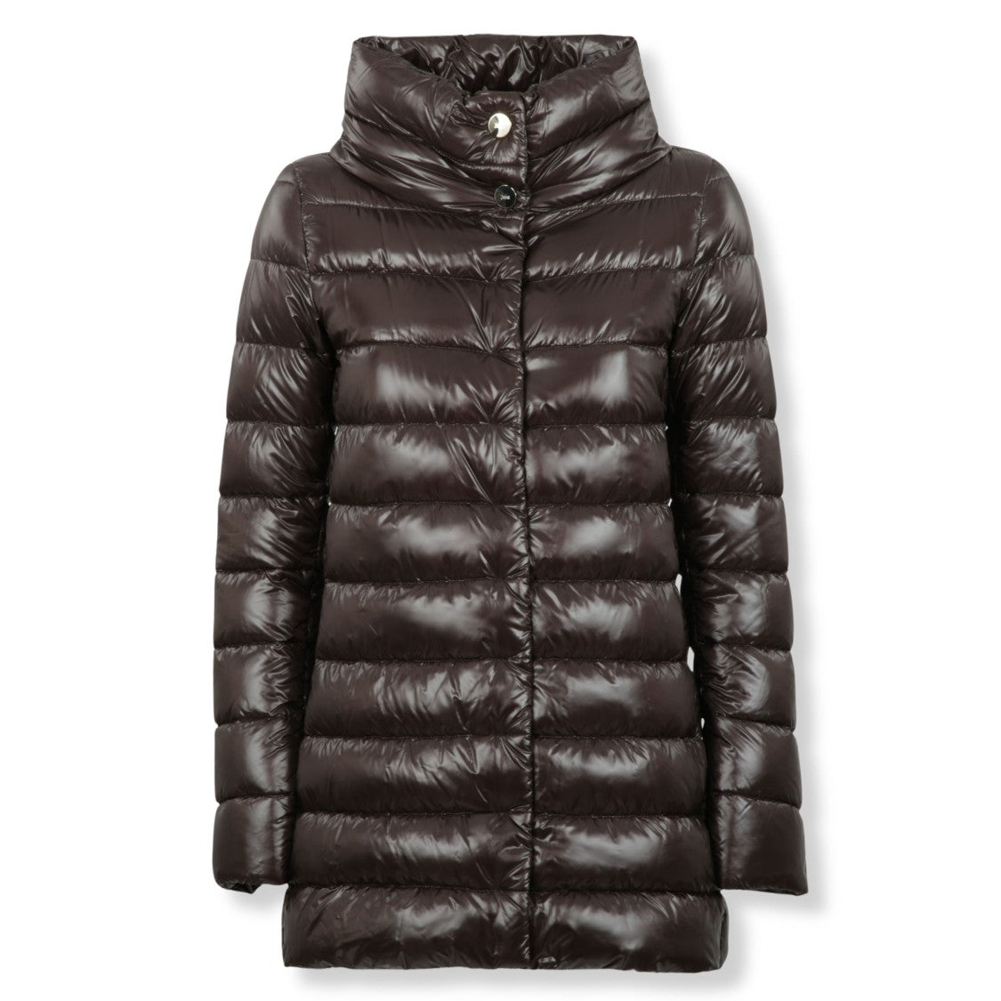 Herno Streamlined Neutral Short Coat With Classic Collar