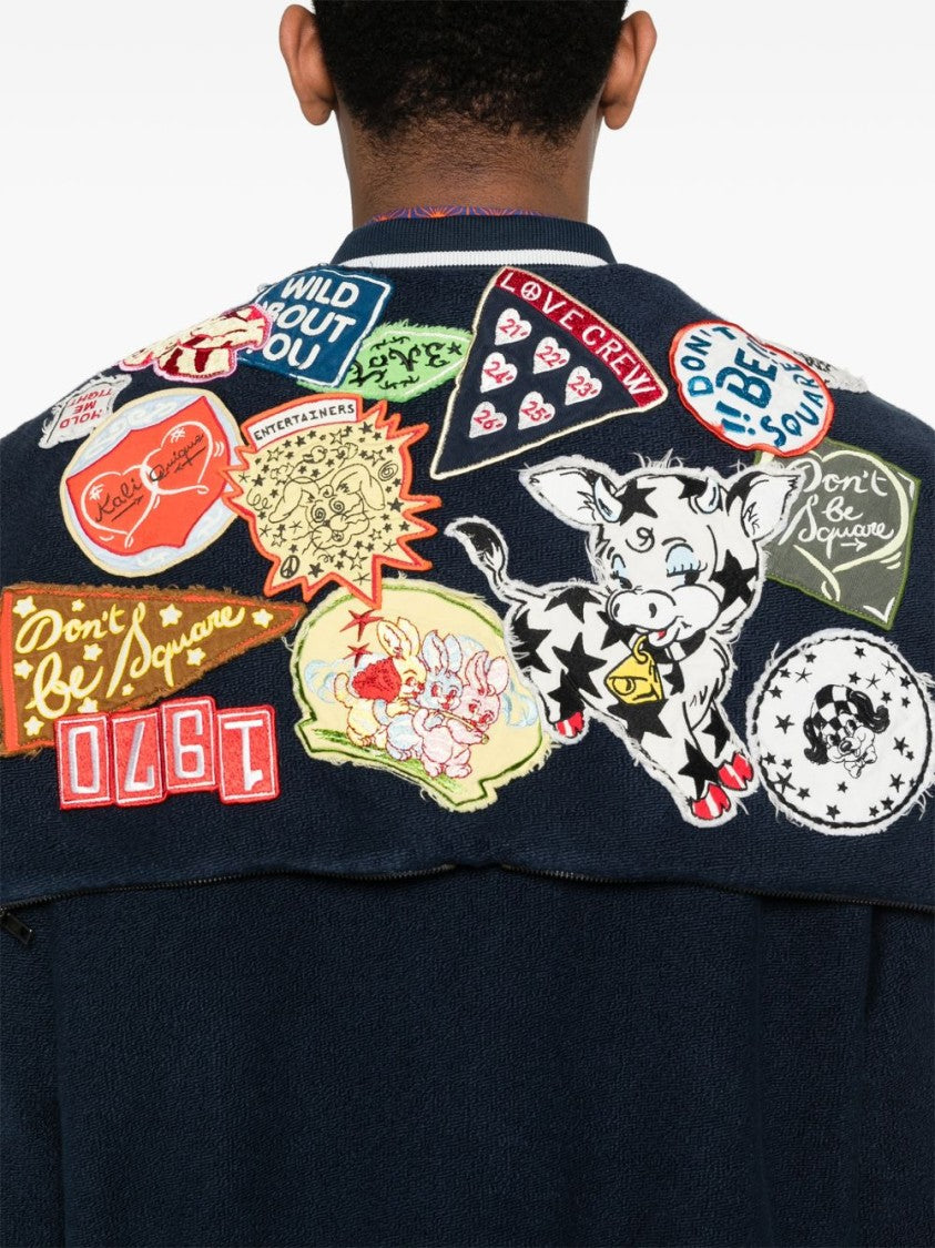 Kenzo Blue Silk And Nylon Lightweight Jacket