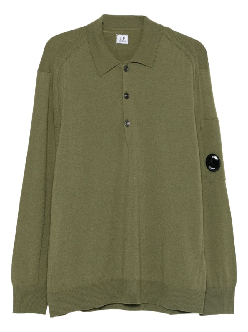 C.P. Company Grey Long-Sleeved Wool Polo Shirt